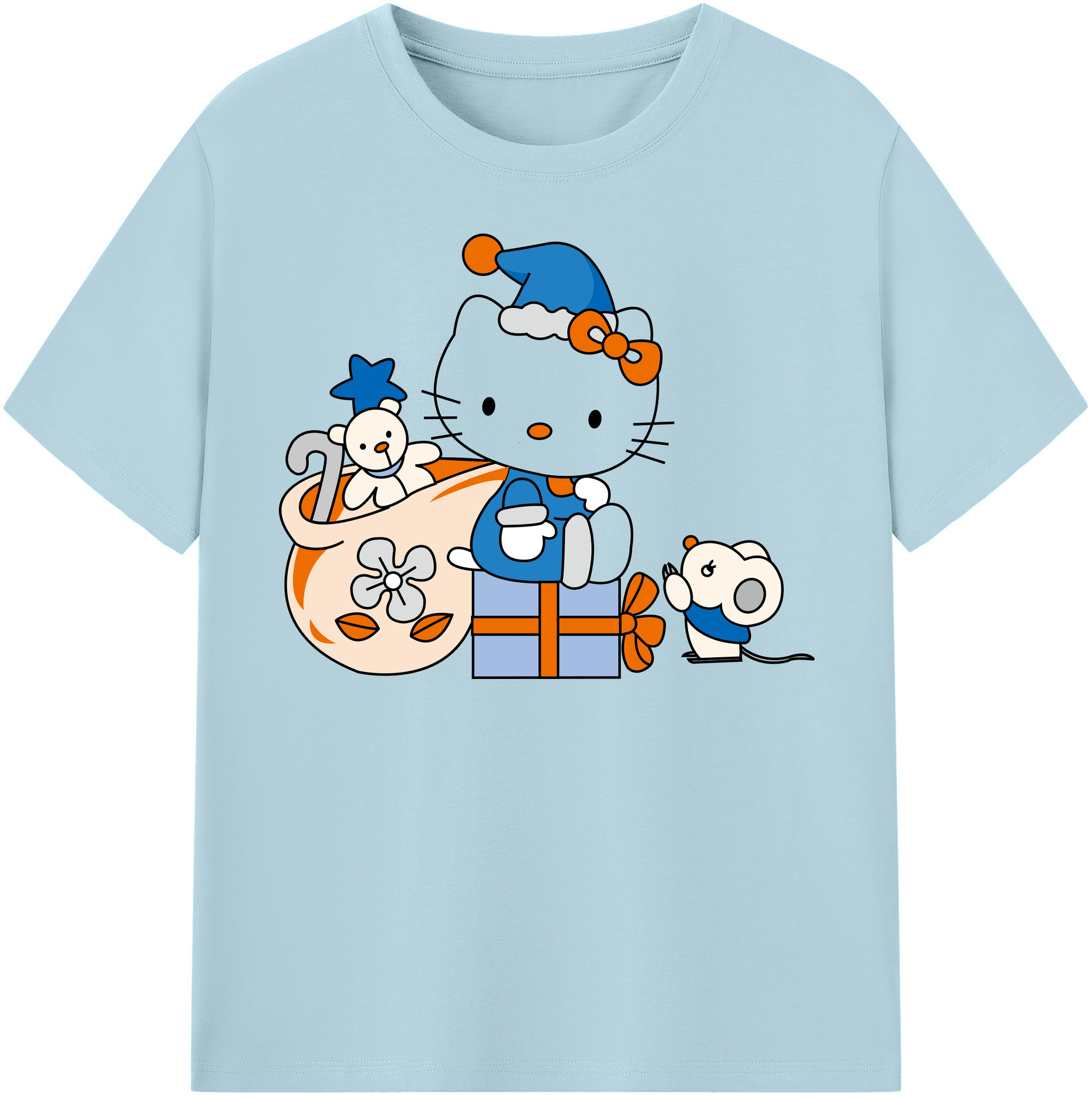 （画像用） Hello Kitty ハローキティ 綿100％半袖Tシャツ（フロントプリント）